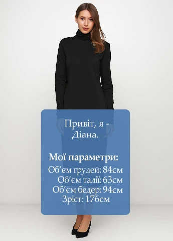 Черное кэжуал платье платье-водолазка Weekday однотонное