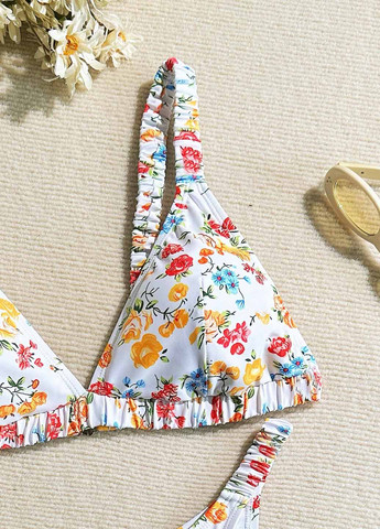 Білий літній купальник (ліф, трусики) бікіні, роздільний SHEIN