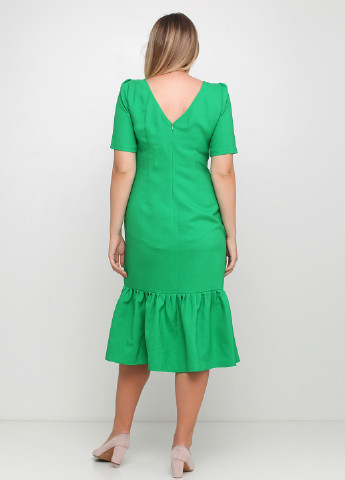Зеленое кэжуал платье Sassofono однотонное