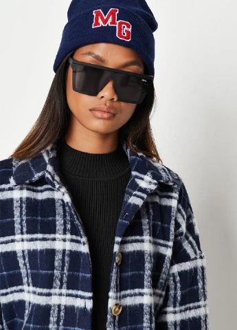 Синяя кэжуал рубашка в клетку Missguided