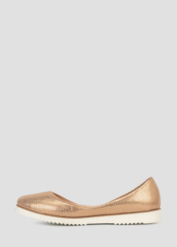 Женские балетки Viscala | золотые однотонные глиттер, белая подошва натуральная кожа (300424907)