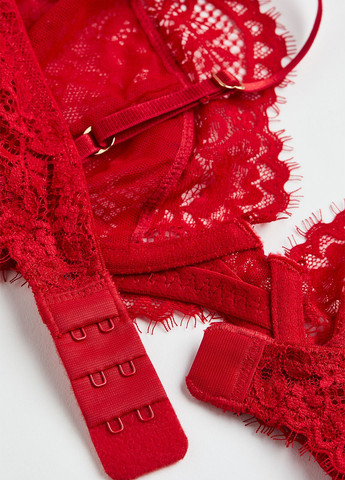 Красный бюстгальтер H&M с косточками полиамид