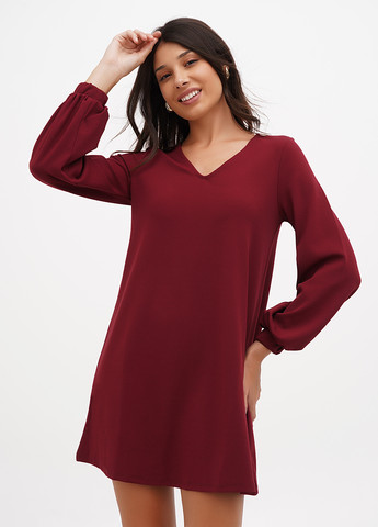 Бордова кежуал сукня а-силует Terranova однотонна