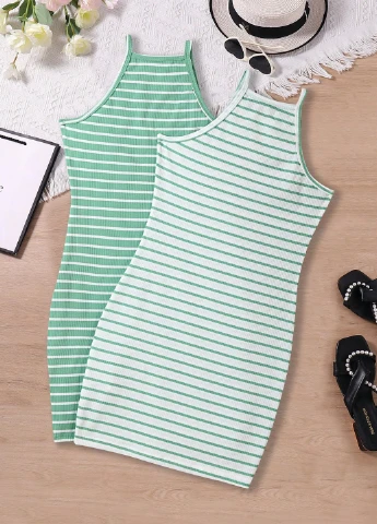 Комбинированное платье (2 шт.) SHEIN (324986135)