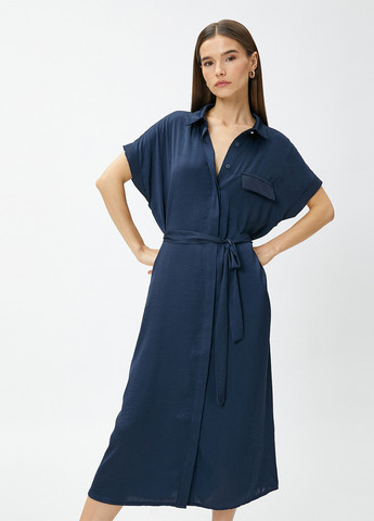 Темно-синя кежуал сукня сорочка KOTON однотонна