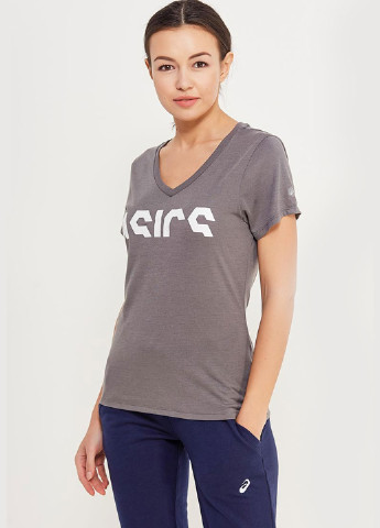 Грифельно-серая летняя футболка с коротким рукавом Asics