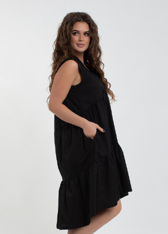 Чорна кежуал сукня в стилі армпір Modna Anka однотонна