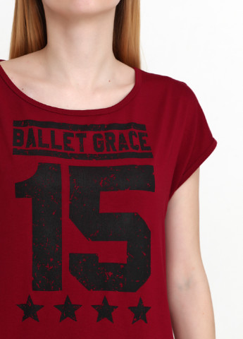 Бордовая летняя футболка Ballet Grace