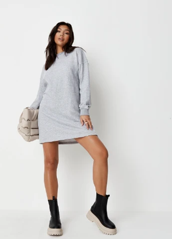 Сіра повсякденний сукня сукня-світшот Missguided меланжева
