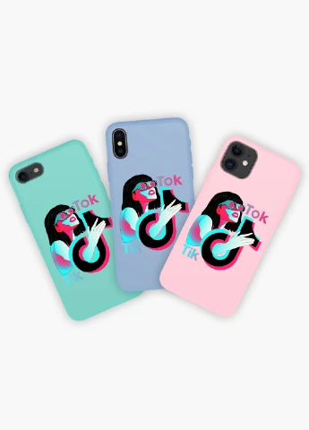 Чехол силиконовый Apple Iphone Xs ТикТок (TikTok) (8938-1647) MobiPrint (219517561)