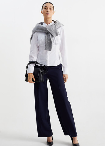 Белая кэжуал рубашка однотонная C&A