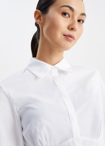 Белая кэжуал рубашка однотонная C&A