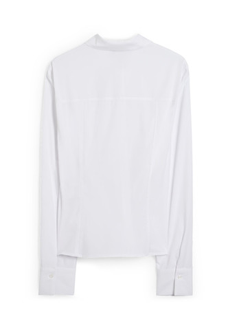 Белая кэжуал рубашка однотонная C&A