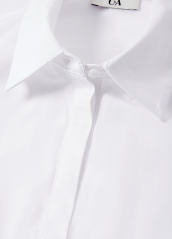 Белая кэжуал рубашка однотонная C&A