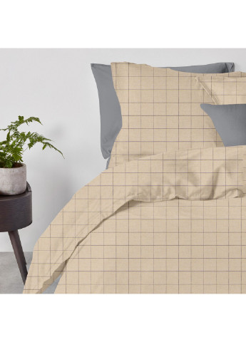 Комплект евро постельного белья Cell Ashbeige Graphite 200х220 см (4822052082805) Cosas (252029518)