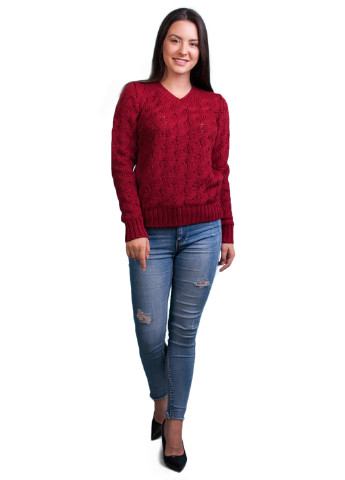 Бордовый демисезонный пуловер пуловер Bakhur