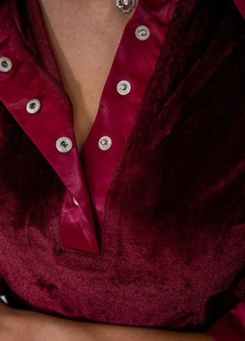Бордовое кэжуал платье футляр Ager однотонное