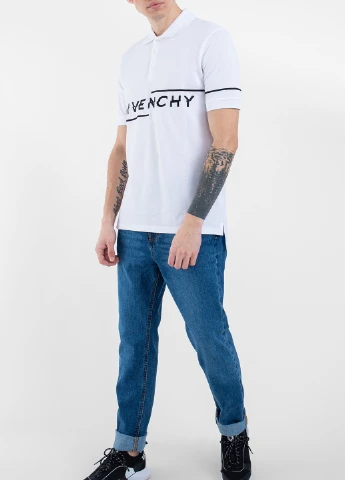 Біла біла футболка-за з логотипом Givenchy