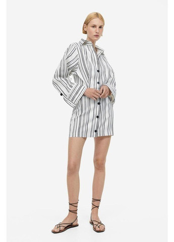 Білий кежуал сукня сукня-сорочка H&M в смужку