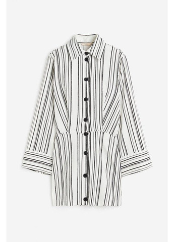 Білий кежуал сукня сукня-сорочка H&M в смужку