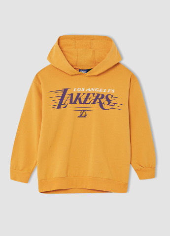 Los Angeles Lakers DeFacto Свитшот надписи жёлтые кэжуалы хлопок, трикотаж