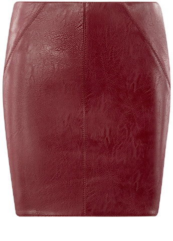 Темно-красная кэжуал однотонная юбка Oodji мини