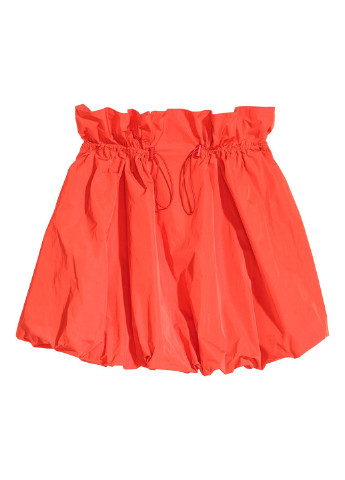 Красная кэжуал однотонная юбка H&M баллон