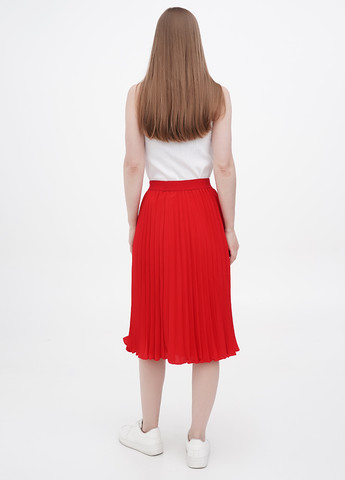 Красная кэжуал однотонная юбка No Brand плиссе