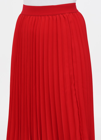 Красная кэжуал однотонная юбка No Brand плиссе
