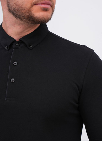 Черная футболка-поло для мужчин K.O.R однотонная