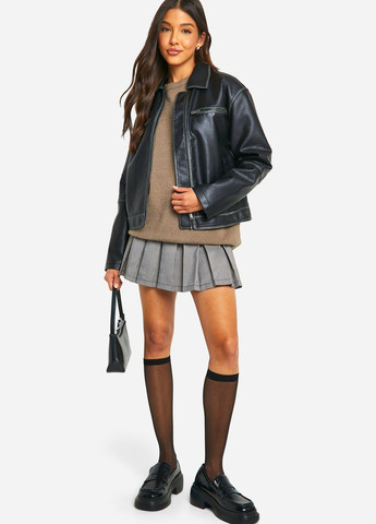 Черная демисезонная куртка Boohoo