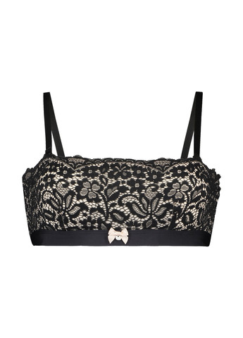 Чорний топ бюстгальтер Hunkemoller без кісточок мереживо, поліамід