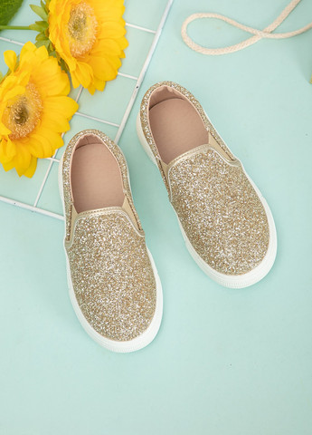 Золотые слипоны SHEIN с глиттером