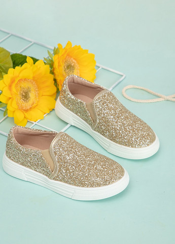 Золотые слипоны SHEIN с глиттером