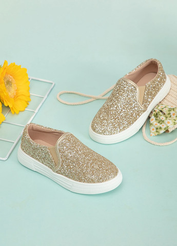 Золотые слипоны SHEIN с глиттером