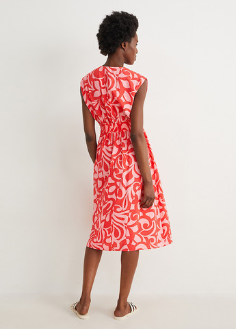 Червона кежуал сукня C&A з абстрактним візерунком