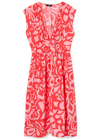 Червона кежуал сукня C&A з абстрактним візерунком