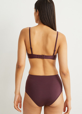 Темно-бордовые купальные трусики однотонные C&A