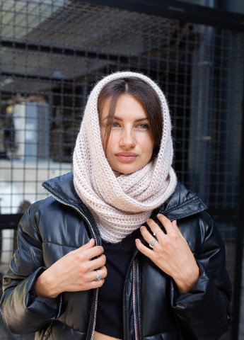 Шарф Хомут Scarf Without Basic однотонные бежевые кэжуалы шерсть