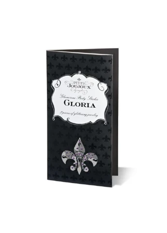 Пэстис из кристаллов Gloria set of 2 - Black/Silver, украшение на грудь Petits Joujoux (255459607)