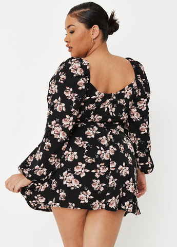 Черное кэжуал платье Missguided с цветочным принтом