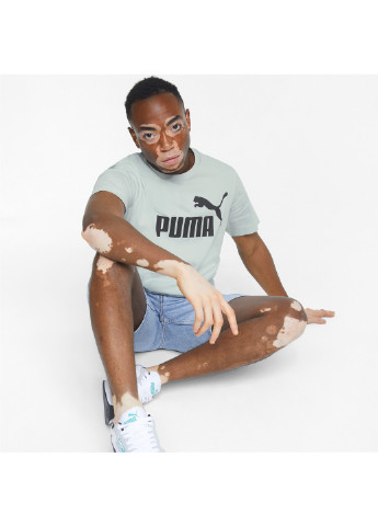 Синяя футболка essentials logo men's tee Puma