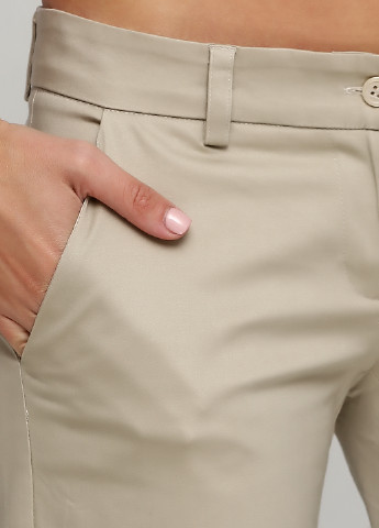 Бежевые кэжуал демисезонные прямые брюки ON-Line