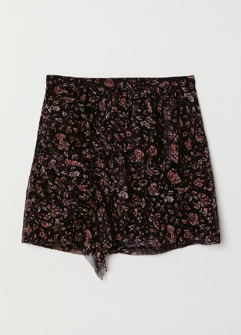 Черная кэжуал цветочной расцветки юбка H&M колокол
