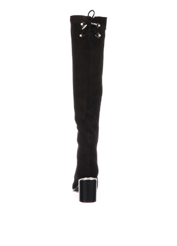 Черные зимние ботфорты Blizzarini на высоком каблуке с шнуровкой
