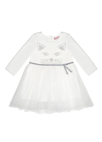 Молочное праздничный платье с пышной юбкой, клеш Sasha кошки