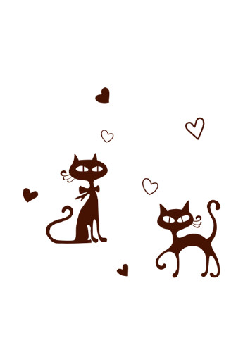 Наклейка Романтичные кошки Uzuri (128671366)
