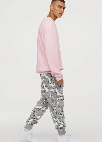 Світло-рожевий світшот H&M однотонний без декору (252195973)