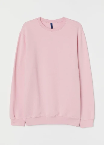 Світло-рожевий світшот H&M однотонний без декору (252195973)