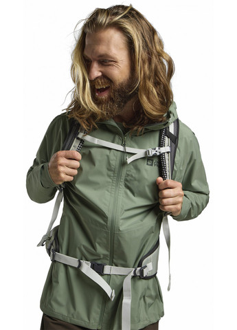 Серо-зеленая демисезонная ветровка Jack Wolfskin PRELIGHT 2.5L LT JKT M